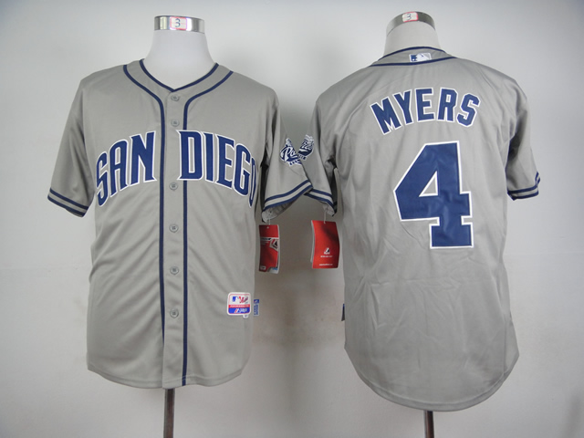 Men San Diego Padres 4 Myers Grey MLB Jerseys